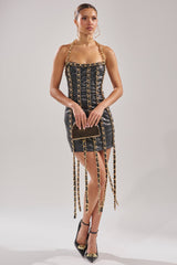 CHAINS FOR DAYS PU MINI DRESS