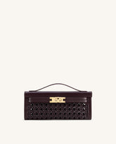 Bria Structured Top Handle Bag - Dark Red