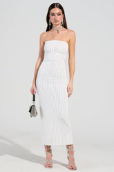 NEVER BASIC SEAMLESS MIDI DRESS WITH RHINESTONES