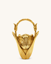 Ella Tulip Vase Top Handle Bag - Gold