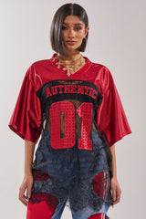 IT GIRL LACE JERSEY DRESS