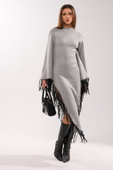 SWEATER WEATHER KNIT MIDI DRESS IN GREY