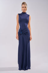 BE MY DATE BODYCON MAXI DRESS IN NAVY