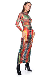 DOTTY MESH MAXI DRESS