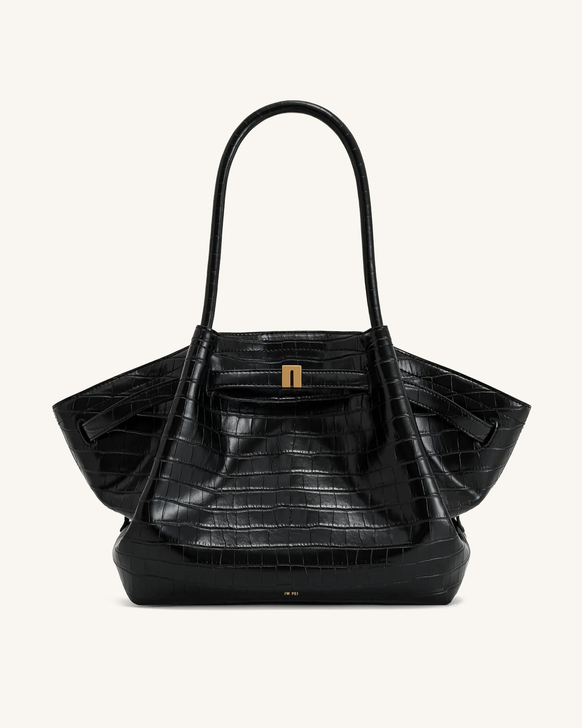 Hana Large Tote Bag - Black Croc
