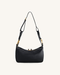 Selia Soft-Grain Crossbody Bag - Black
