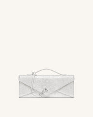 Celeste Envelope Top Handle Bag - Silver Lizard Texture