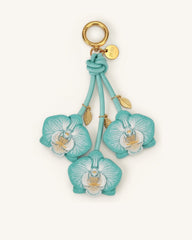 Orchid Bag Charm - Aqua