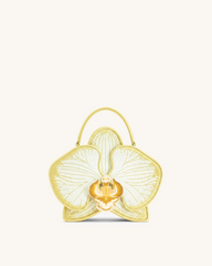 Flora Orchid Shaped Top Handle Bag - Light Yellow