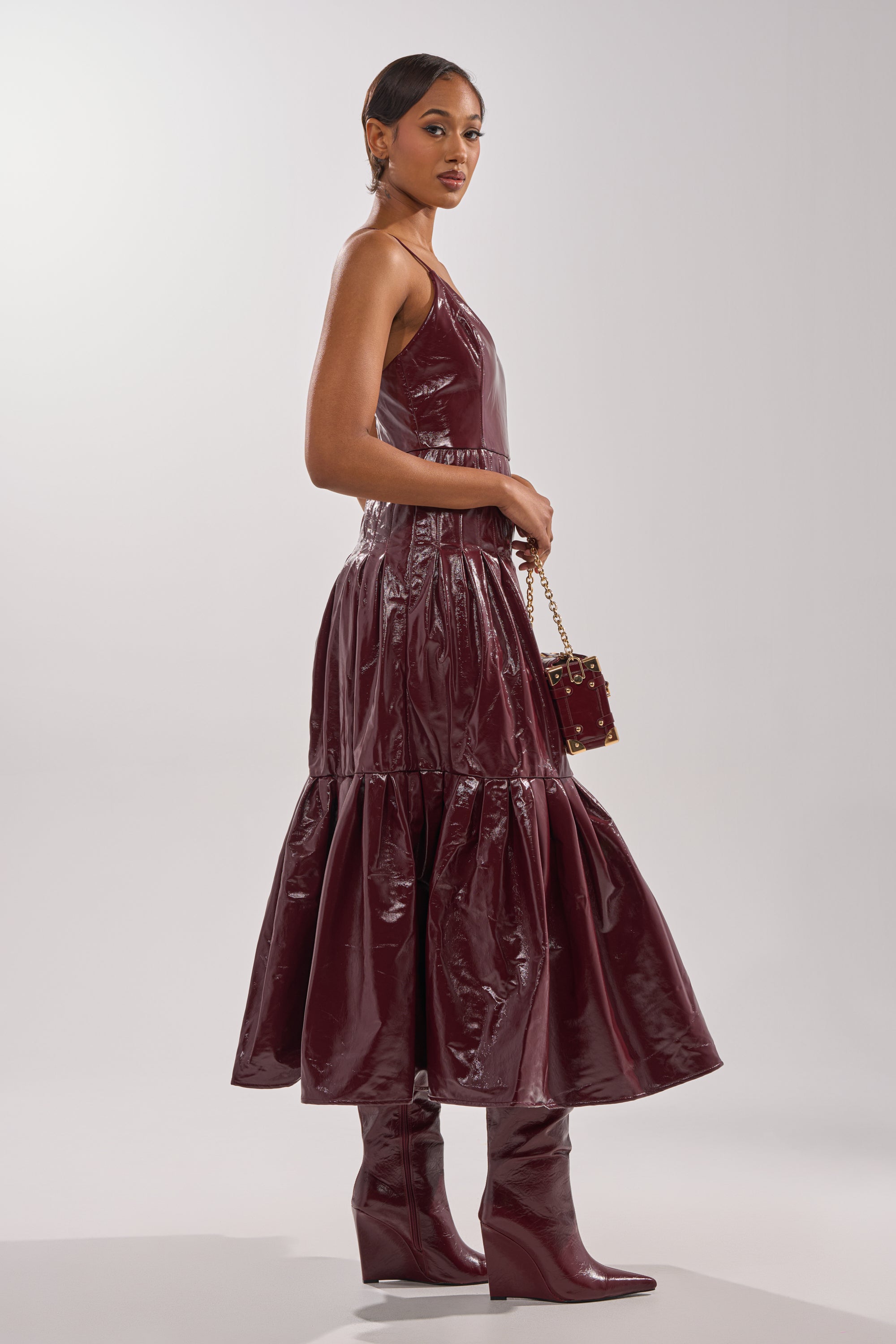 RACHEL PU MAXI DRESS