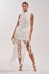 FOR THE FRILL OF IT MINI DRESS IN WHITE