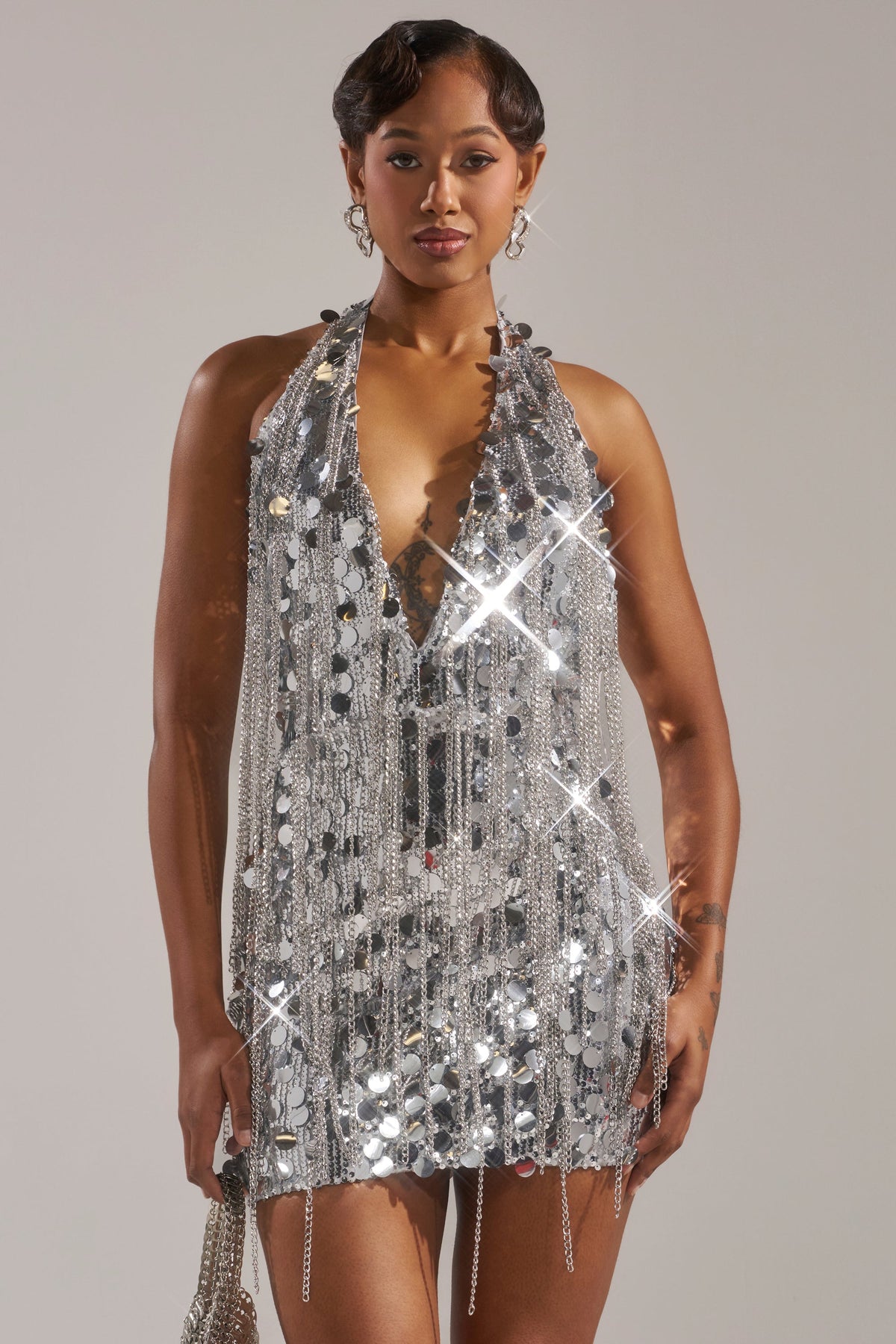 LATE NIGHT AT THE DISCO SEQUIN MINI DRESS
