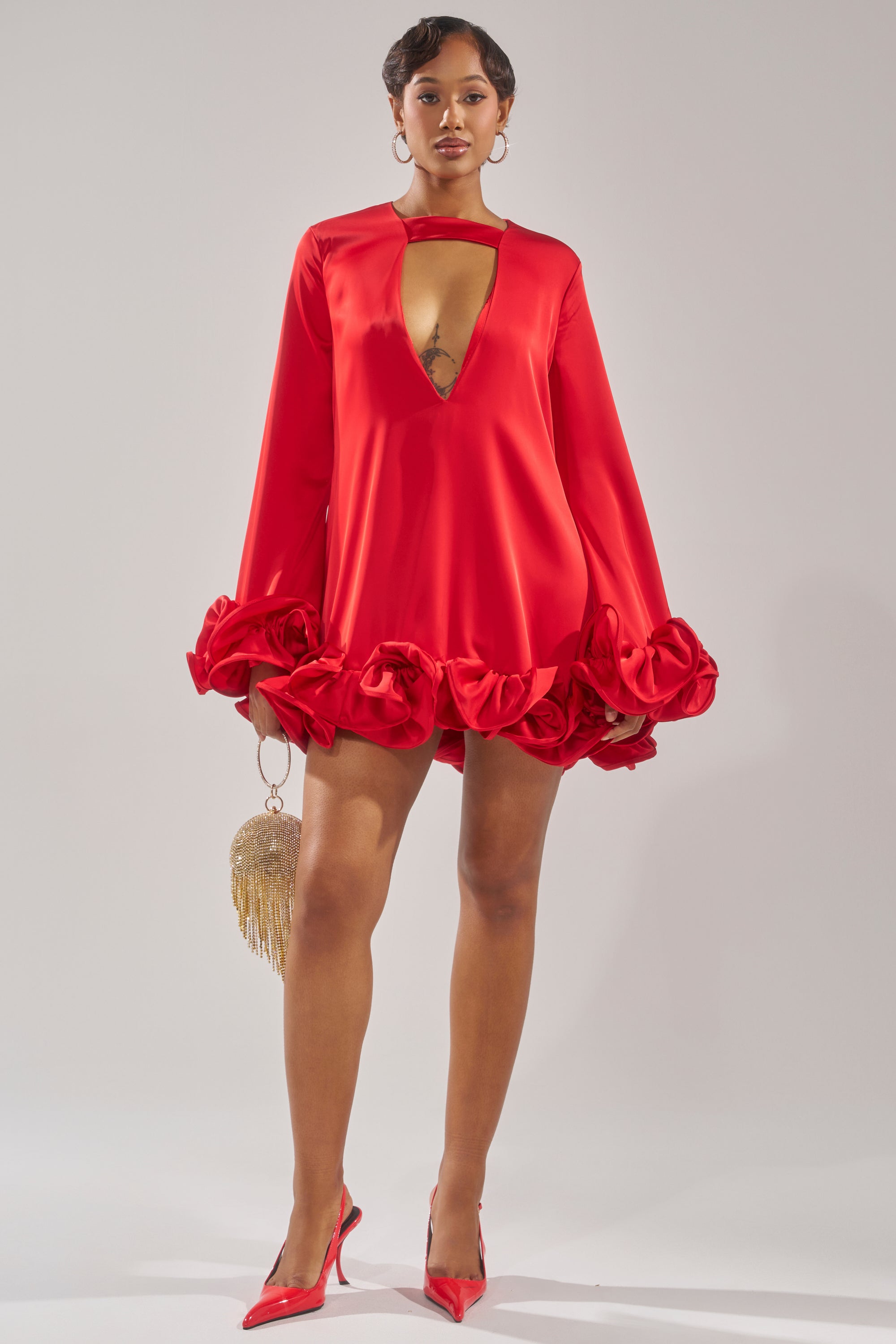 GIRLY GIRL SATIN MINI DRESS