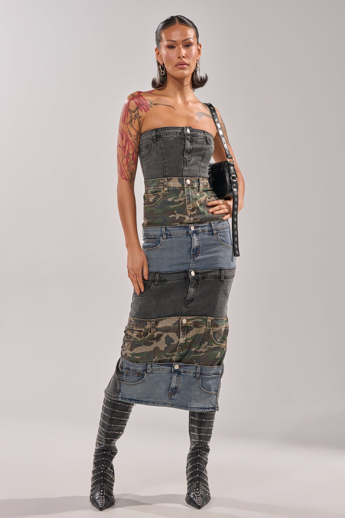 PATCHWORK PARADOX DENIM MAXI DERSS