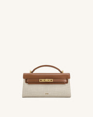 Noor Top Handle Bag - Brown Canvas