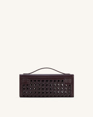Bria Structured Top Handle Bag - Dark Red