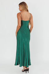 Inhibitions Lace Bust Midi Dress Forest Green
