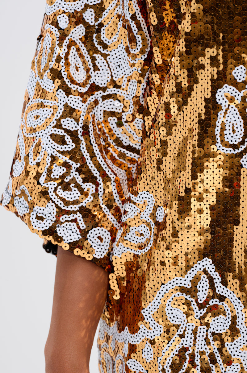 BOUJEE BANDANA SEQUIN MINI DRESS