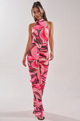 PERFECTLY EXTRA HIGH NECK PRINTED MAXI DRESS