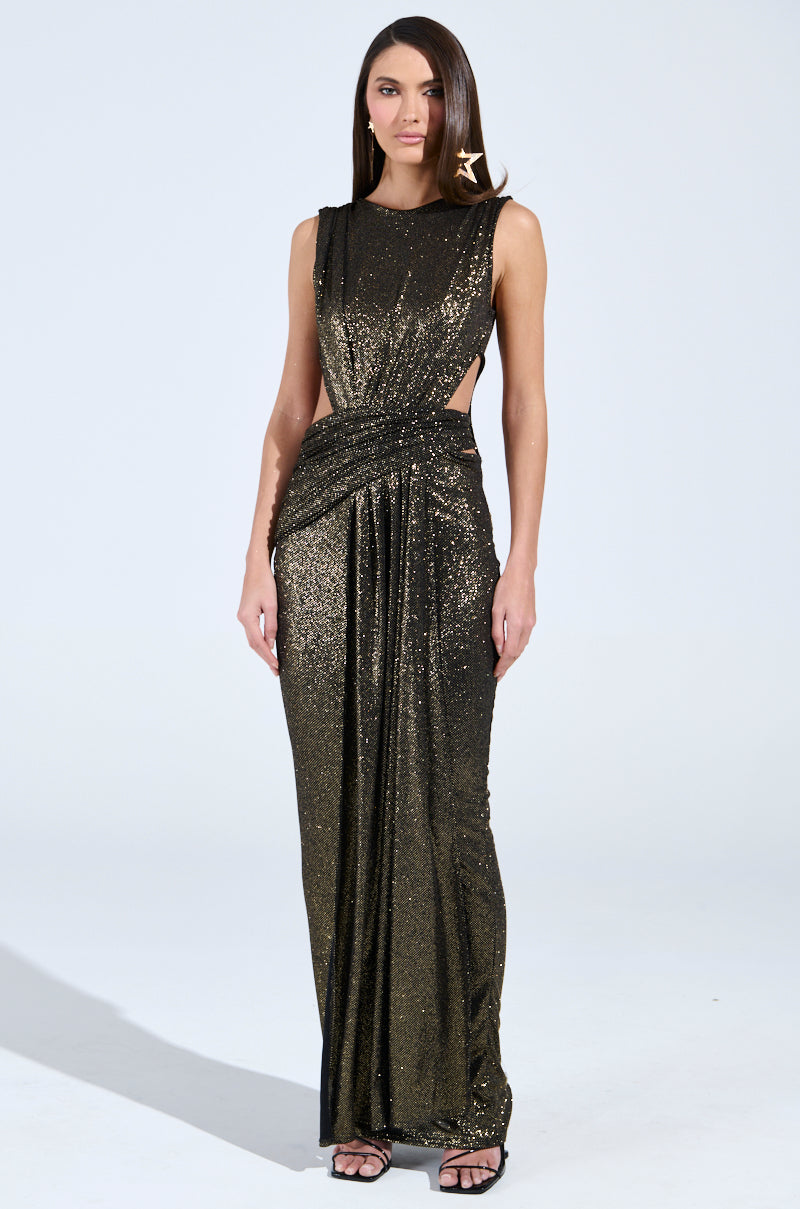 CROSS MY HEART MAXI DRESS WITH CUTOUT