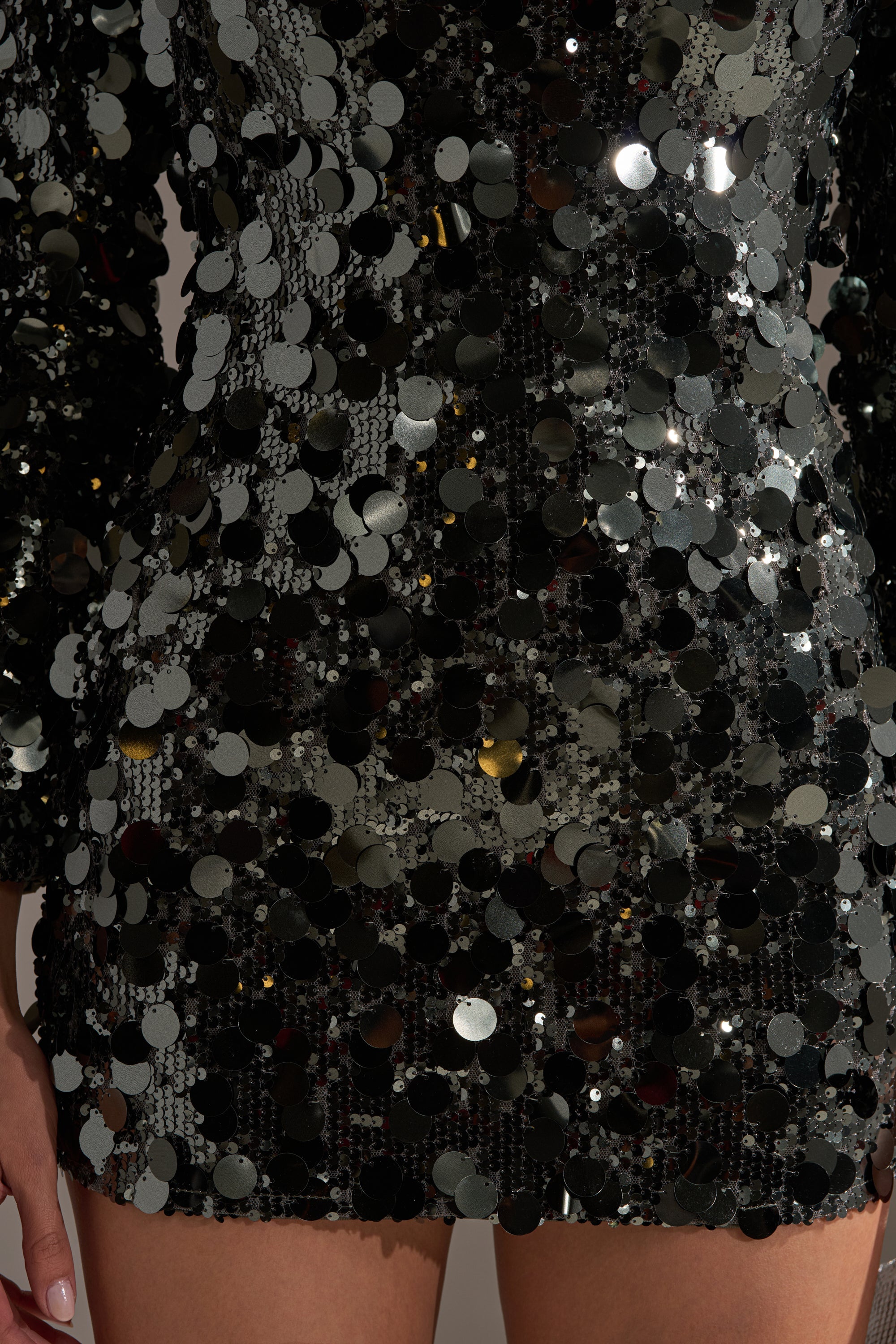 SHE'S ALL THAT SEQUIN MINI DRESS IN OLIVE