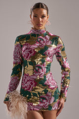 FLORAL BABY SEQUIN MINI DRESS