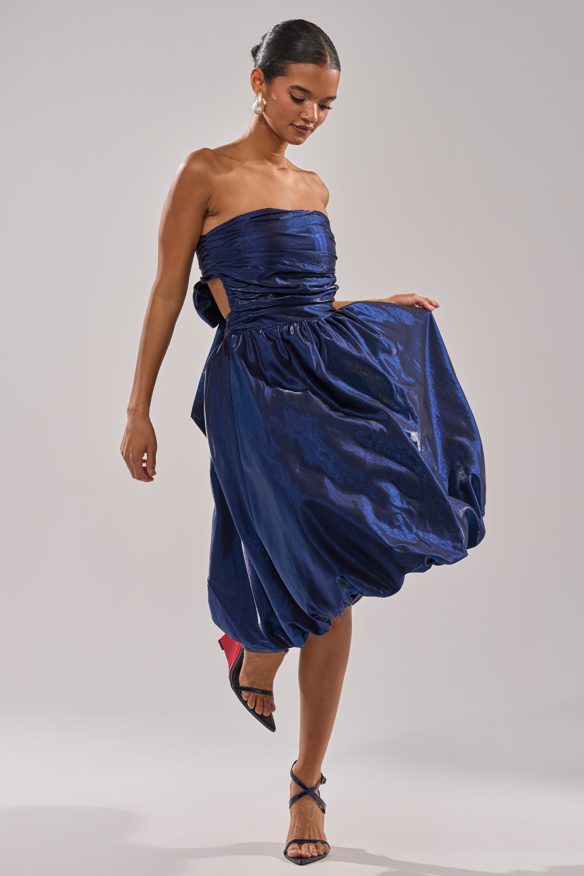 LUXE LIFE SATIN MIDI DRESS