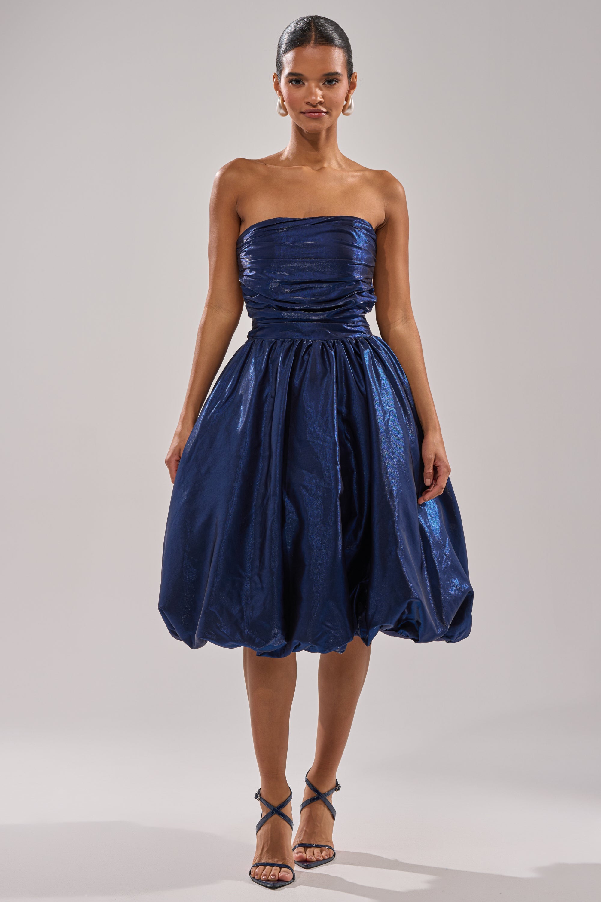 LUXE LIFE SATIN MIDI DRESS