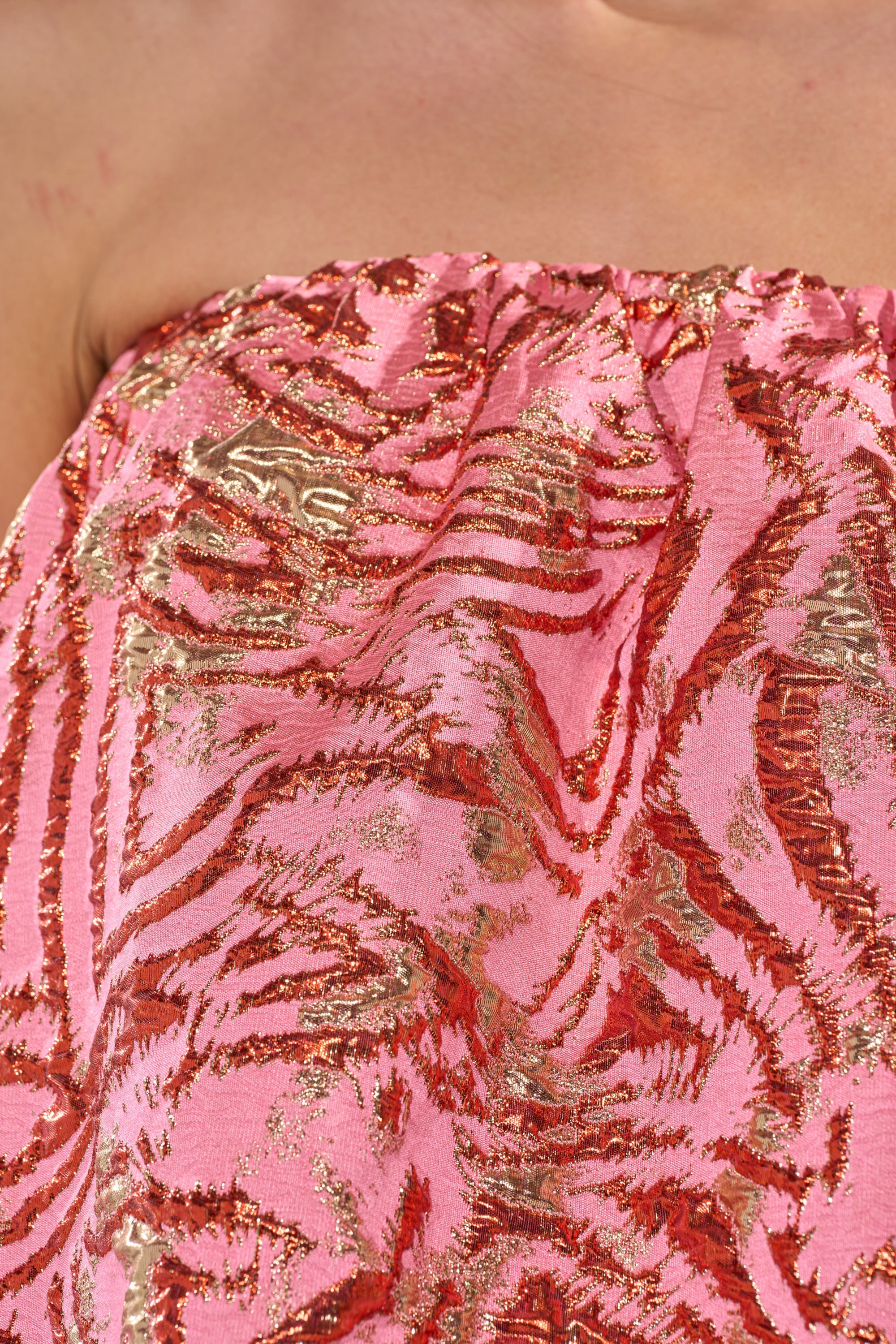 LOVER GIRL BROCADE BUBBLE DRESS IN PINK