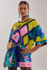 QUEEN OF HEARTS SEQUIN TSHIRT DRESS