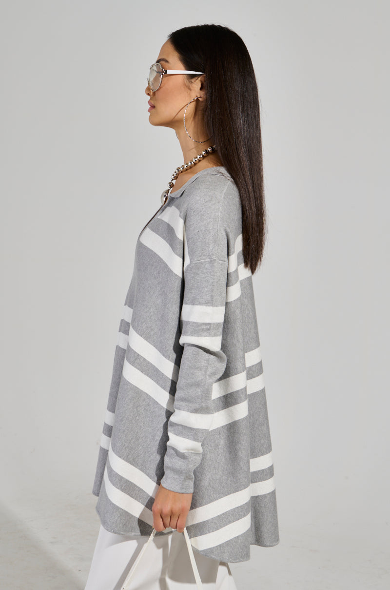 POLLEE STRIPED KNIT MINI DRESS