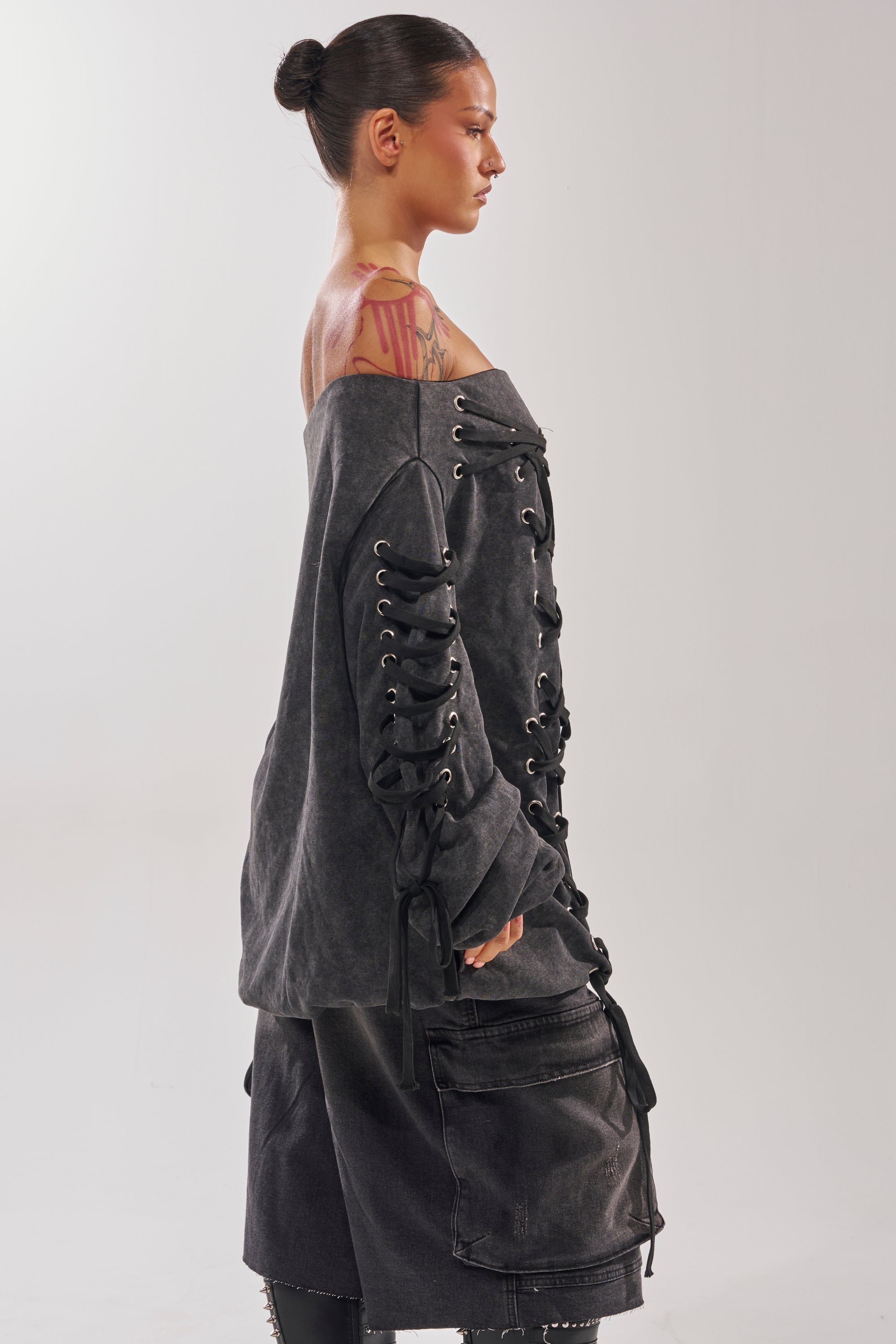 LACED UP FOR GOOD MINI DRESS
