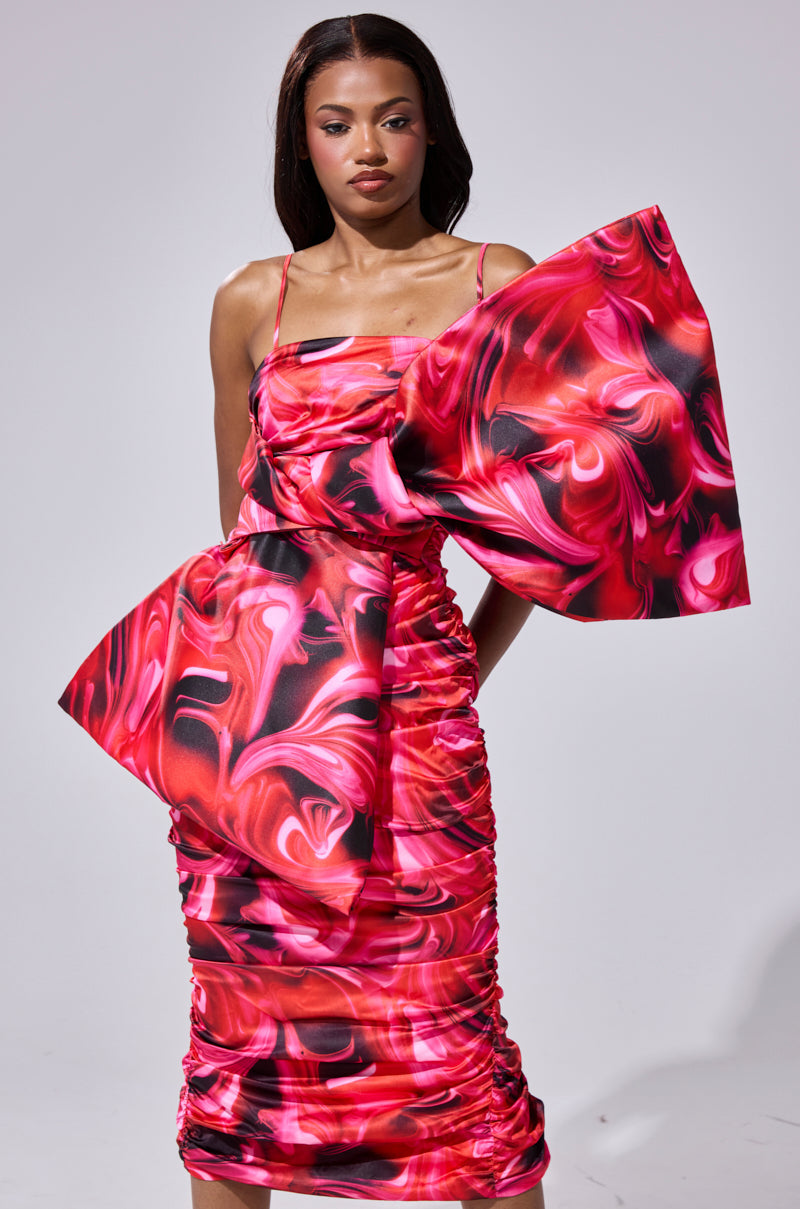 ONE OF ONE BOW MIDI DRESS