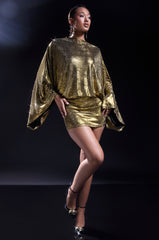 GOLDEN HOUR RHINESTONE MINI DRESS