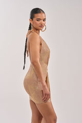 DREAM GIRL WOMEN MINI DRESS IN GOLD