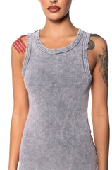 DON'T TEXT RIBBED KNIT MIDI DRESS