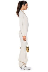 FORGET ME NOT LONG SLEEVE MOCK NECK MIDI DRESS