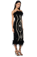 PEARLESCENT BODY SEQUIN MIDI DRESS