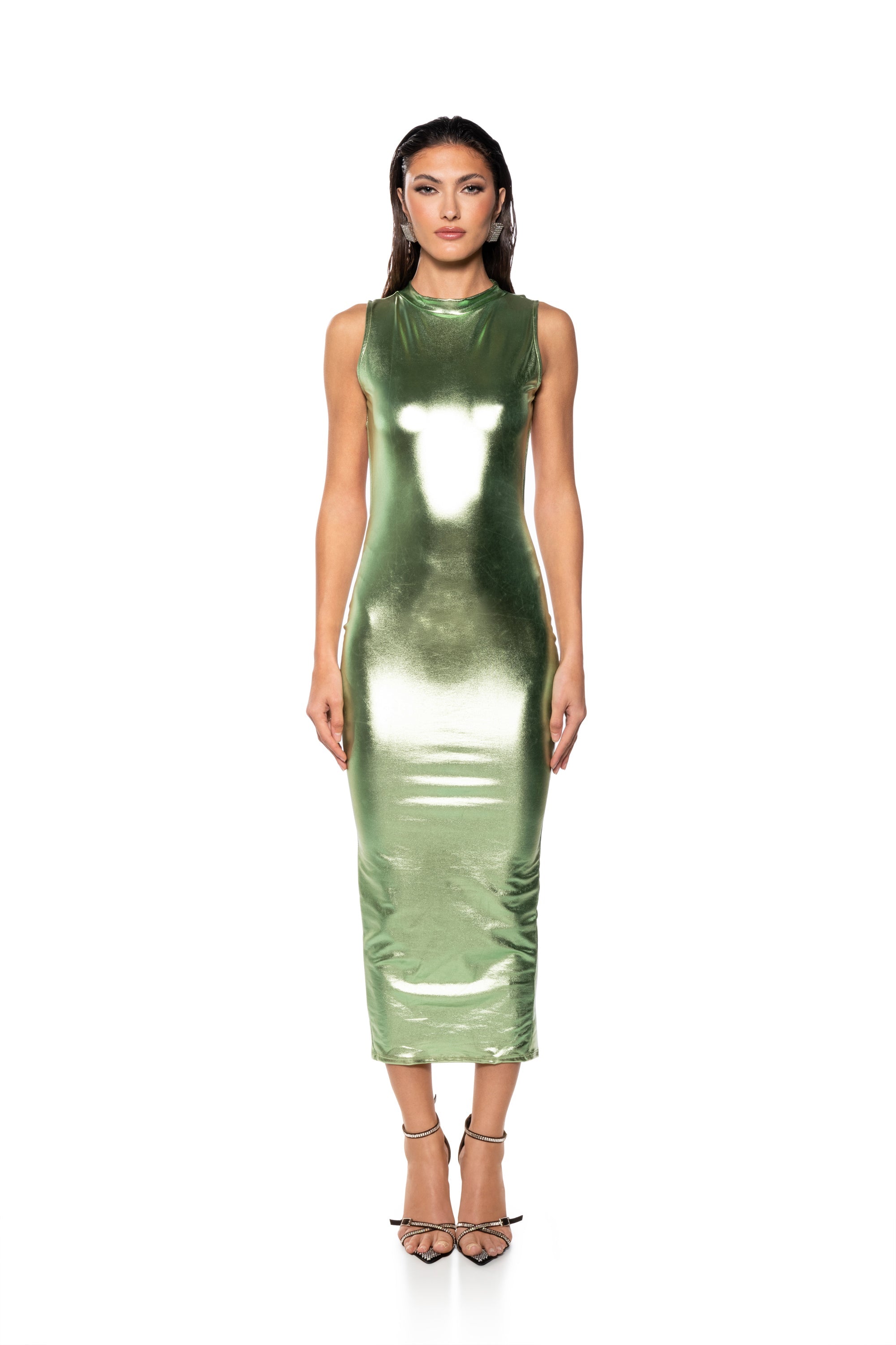 TALK ABOUT ME SLEEVELESS MIDI DRESS