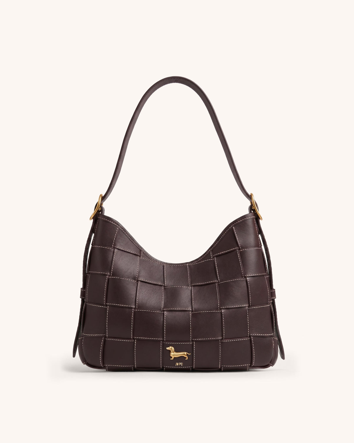 Harper Woven Shoulder Bag - Brown