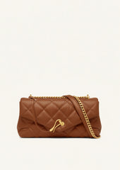 June Quilted Chain Shoulder Bag - Brown