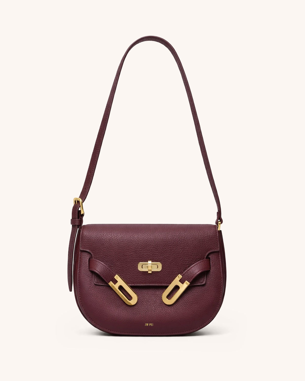Avery Saddle Shoulder Bag - Burgundy