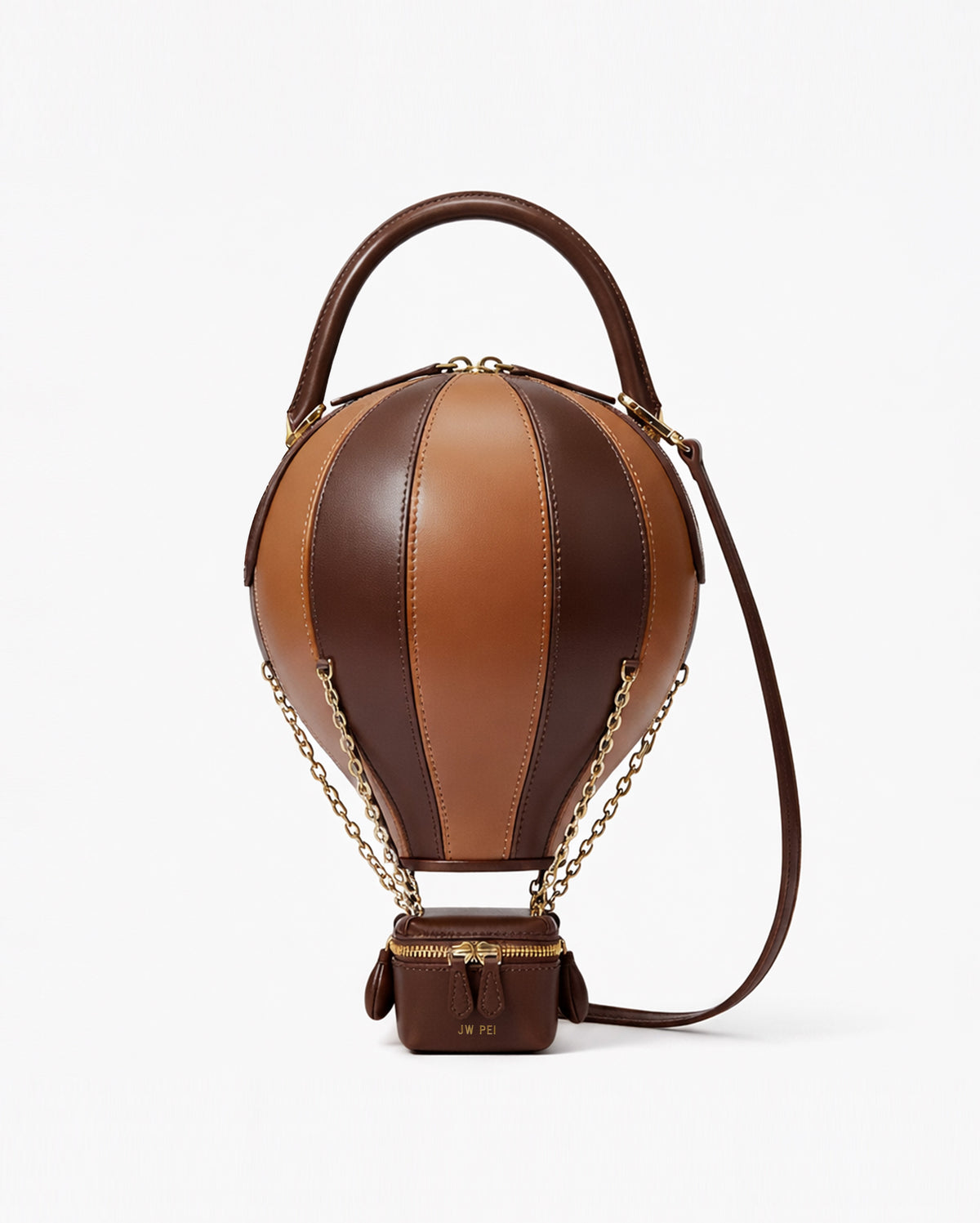 Novelty Hot Air Balloon Top Handle Crossbody Bag - Brown