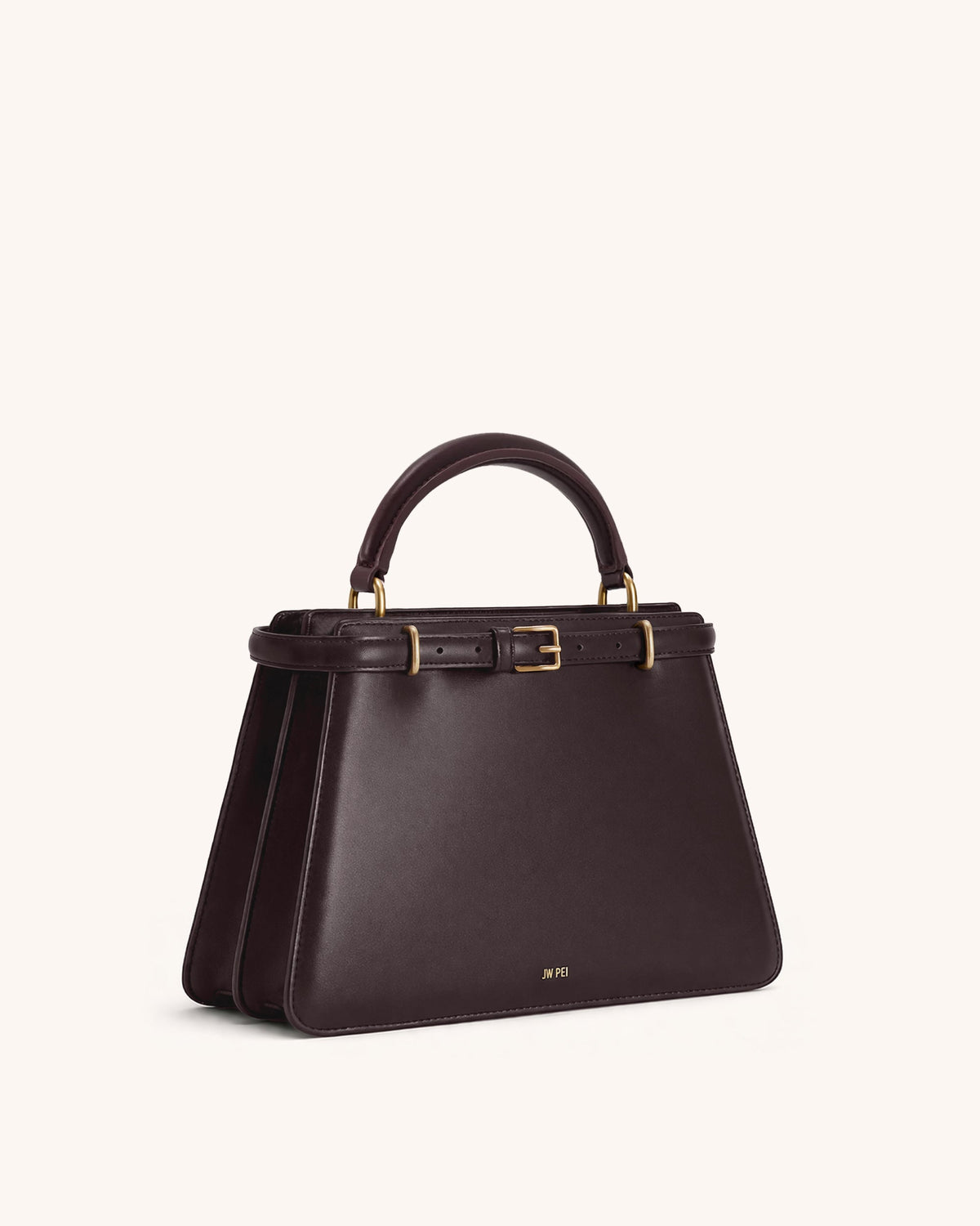 Ava Structured Top Handle Bag - Brown