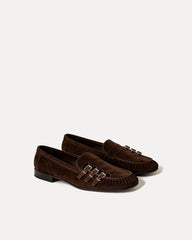 Jenna Buckle Loafers – Brown