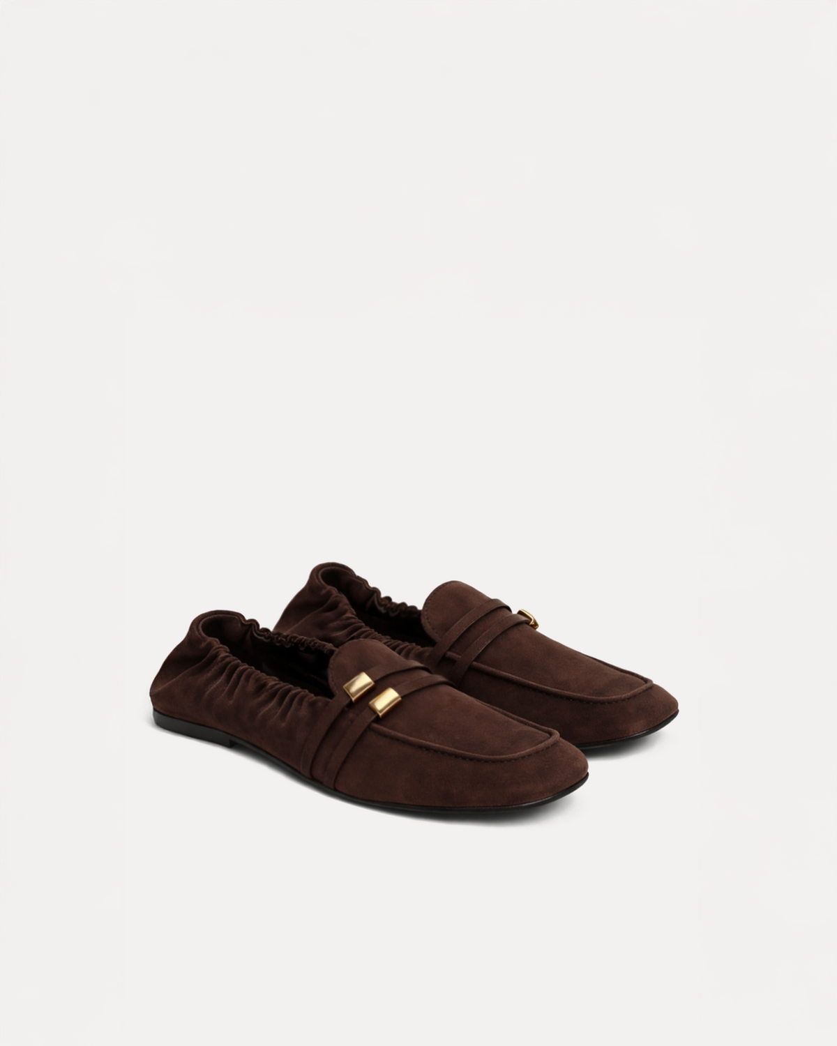 Chloe Faux Suede Loafers – Brown